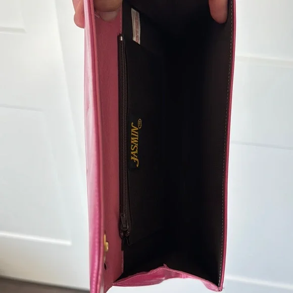Vintage Mod Pink Goat Leather Clutch - Picture 7 of 16